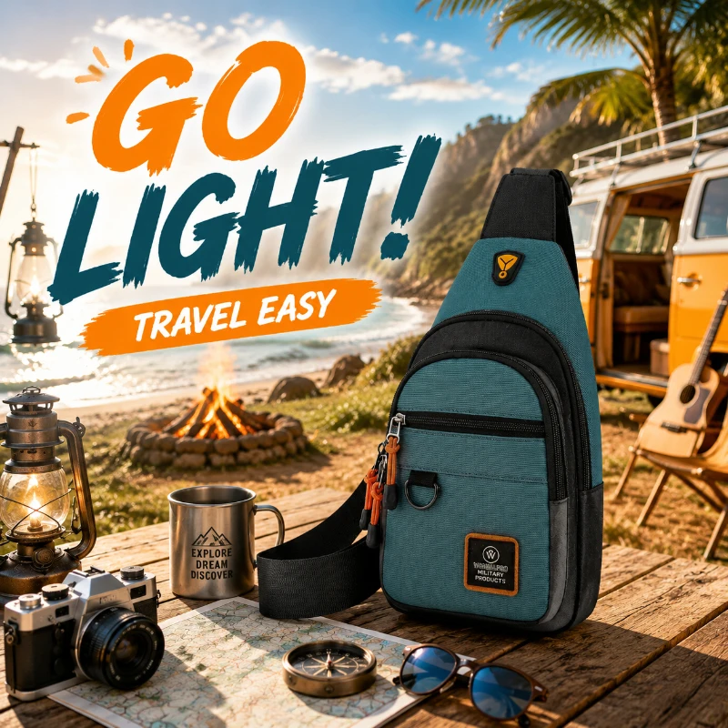 

Outdoor Hiking Cycling Bag, Waterproof Crossbody Chest Bag, Stylish Pack for Travel and Daily Life