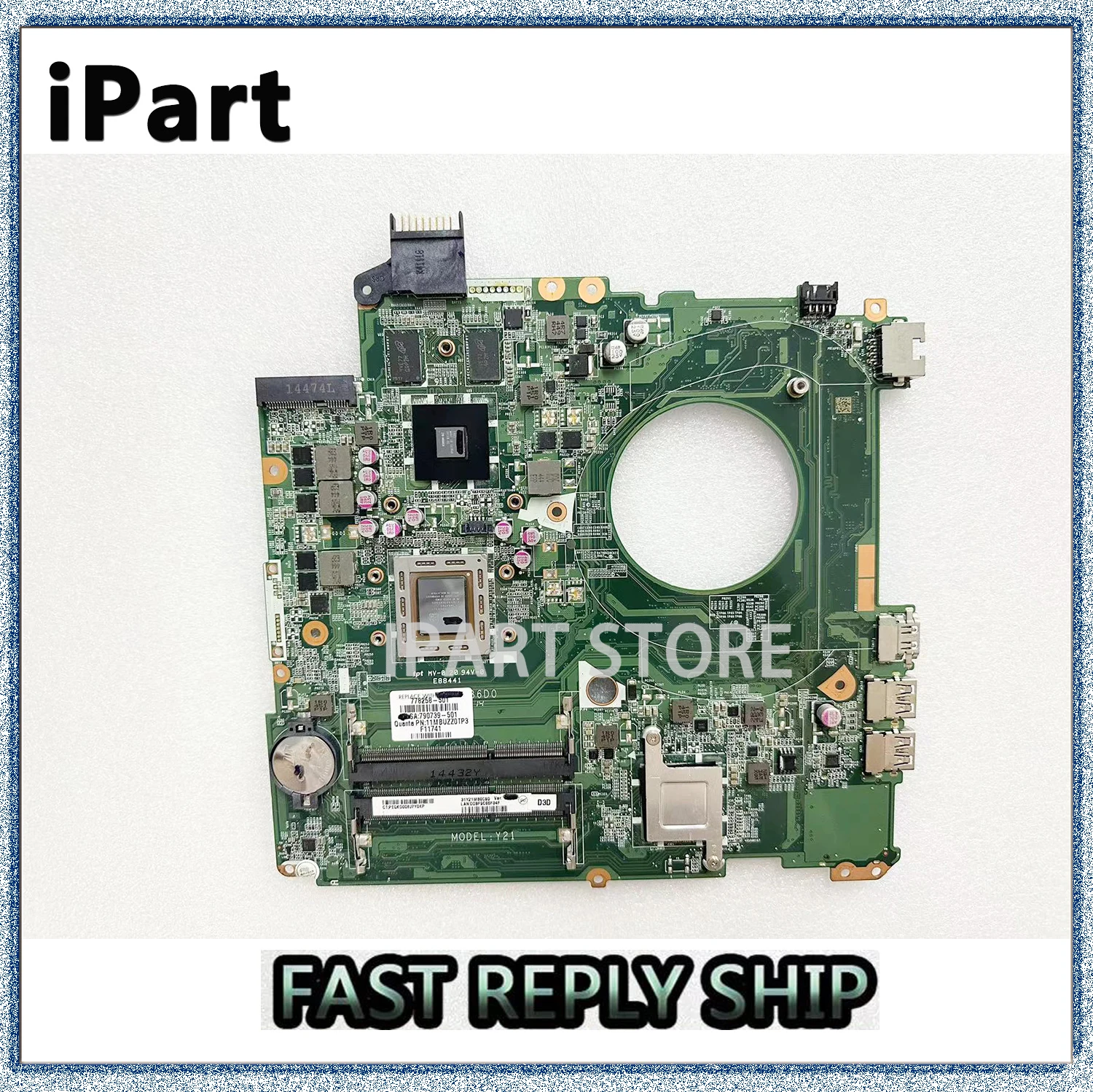 DAY21AMB6D0 For HP 15-P Laptop Motherboard A10-7300M M260 2G 778258-501 778258-001 778258-601 Y21 Discrete Graphics Card