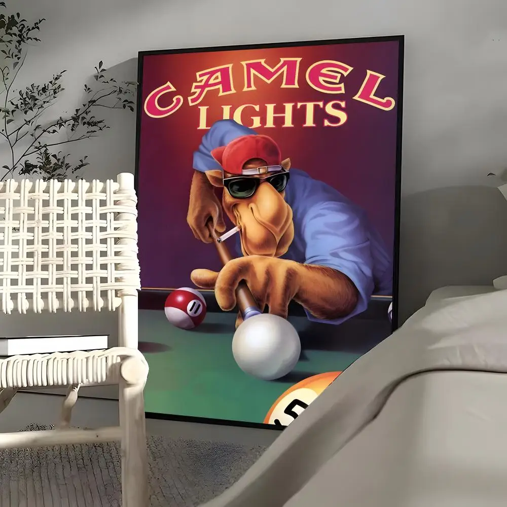 Vintage C-Camel Cigarettes Poster HD Art Sticky Wall Waterproof Home Living Room Bedroom Bar Aesthetic Decoration