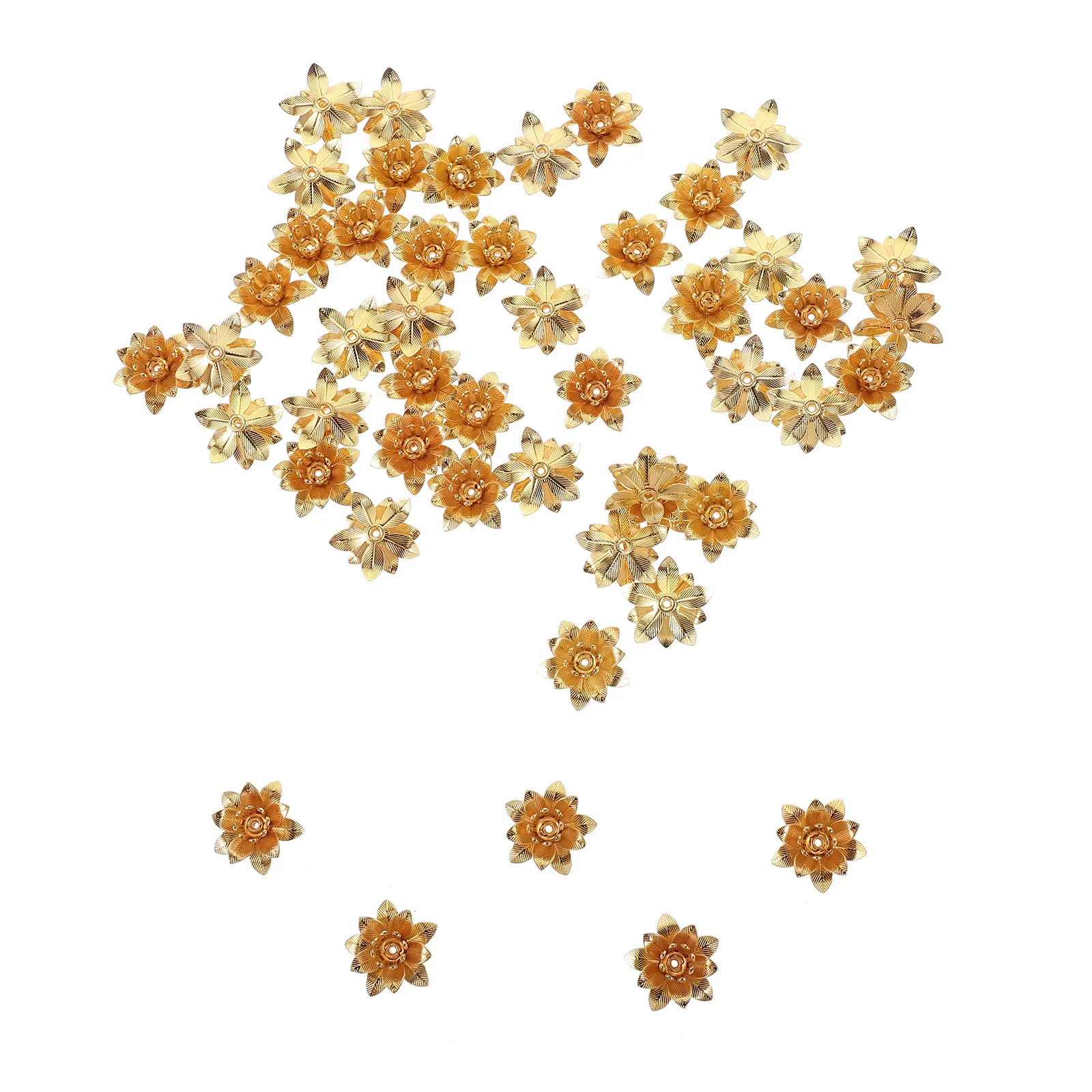 

50Pcs Flower Jewelry Charms DIY Hanging Accessories for Necklace Pendant Bracelet Making Supplies Creative Jewelry Craft