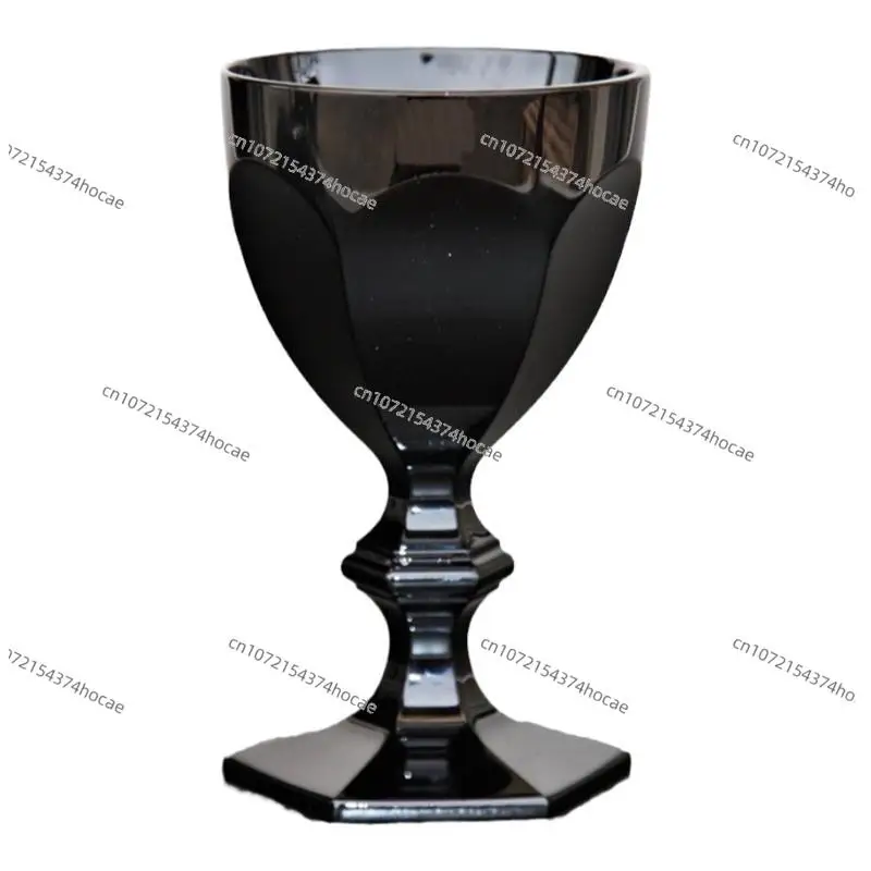 Brand new medieval French black Haku crystal red wine glass