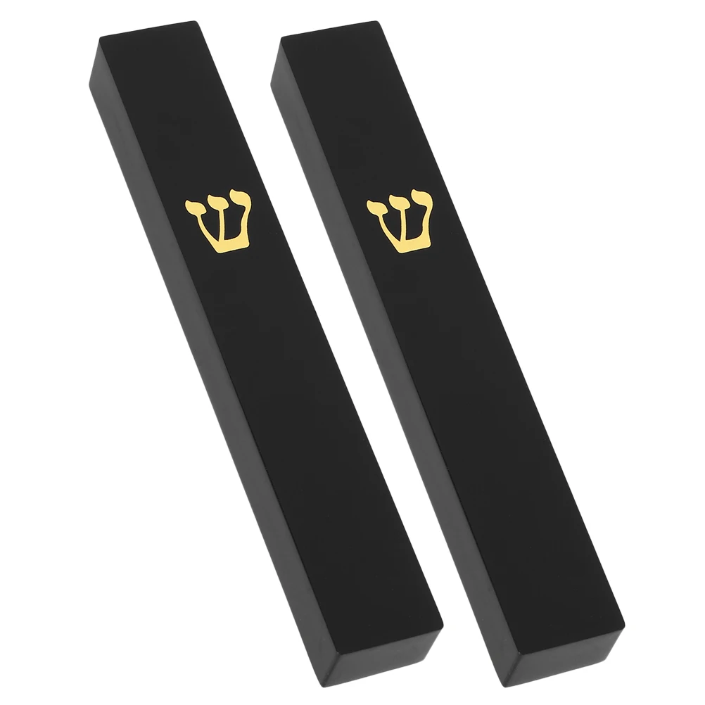 

2 Pcs Resin Door Post Crafts Home Decor Hannukah Mezuzah Decorationsblessing Case