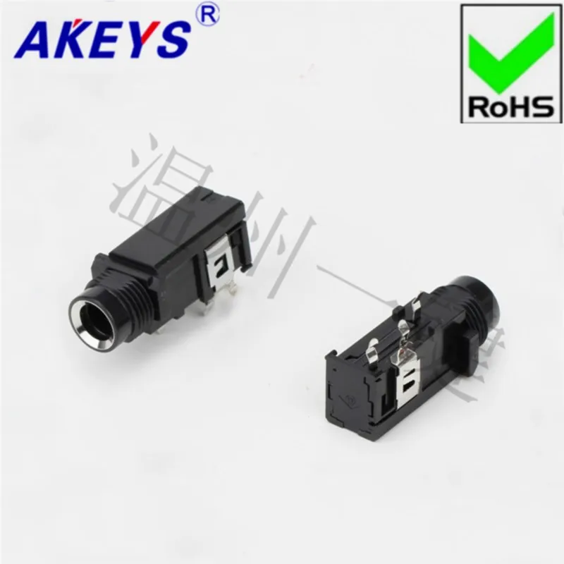 10 PCS 6.35 earphone socket stereo power amplifier earphone socket 6.35.302 headphone socket