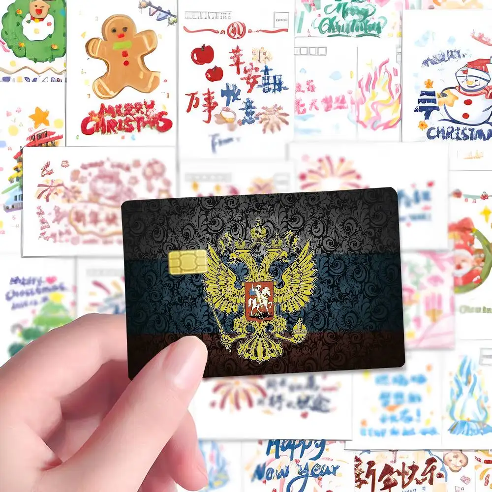 روسيا العلم لعبة أنيمي ملصق فيلم الجلد غطاء الحال بالنسبة صغيرة كبيرة لا رقاقة الخصم بطاقة الائتمان الجانب الأمامي #5