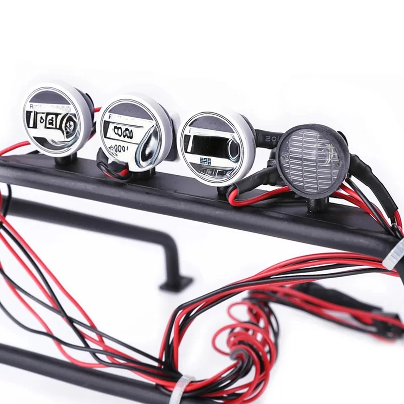 1/10 RC Car Metal Roll Cage Roof Rack Bucket with Lights Scale Truck Heavy Duty Easy Installation Upgrade Part