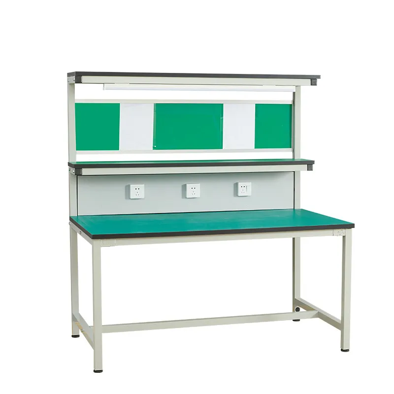 Banco da lavoro antistatico con luce, officina di fabbrica, linea di assemblaggio, tavolo di riparazione per telefoni cellulari, tavolo operativo per saldatura elettronica