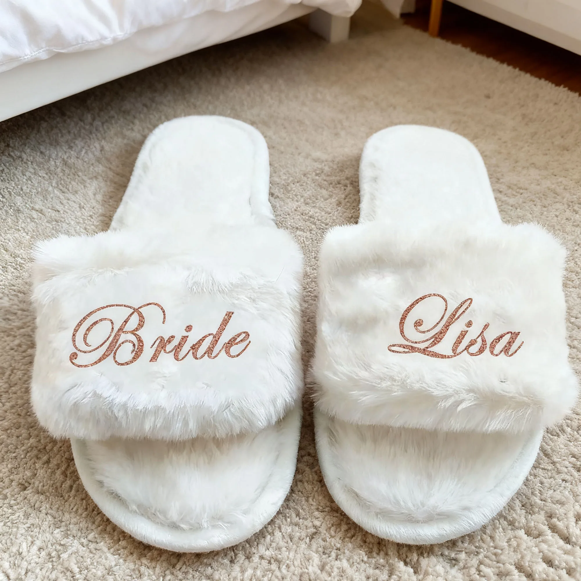 Personalized Wedding Bride Slippers Custom Wedding Bridal Shoes Flat Party Gifts Customized Gift For Guests Ladies Slippers,