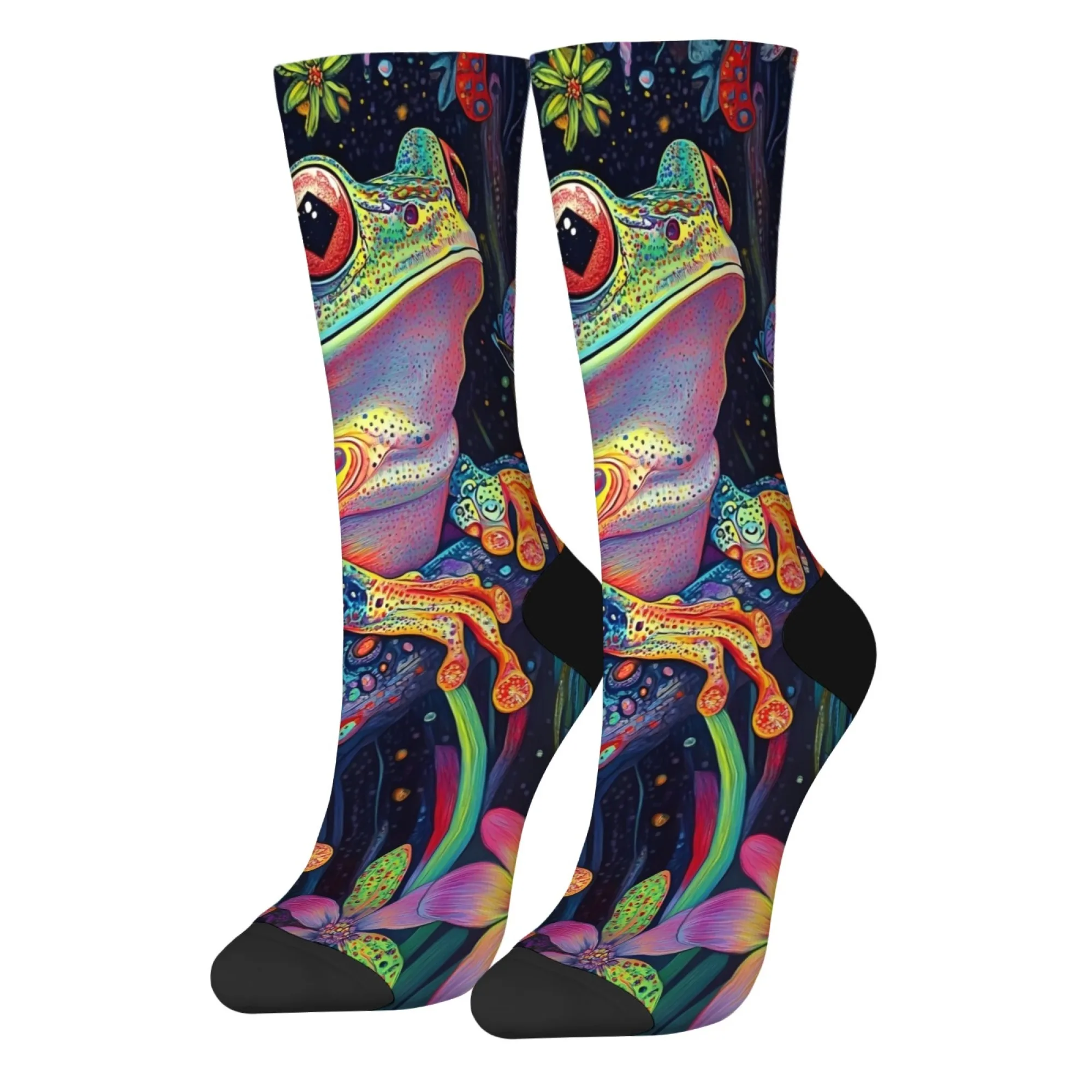 Kunst Märchen Frosch Neuheit Herrensocken Harajuku Retro Straße Hip-Hop Happy Socken Bequeme warme rutschfeste Casual Sportsocken