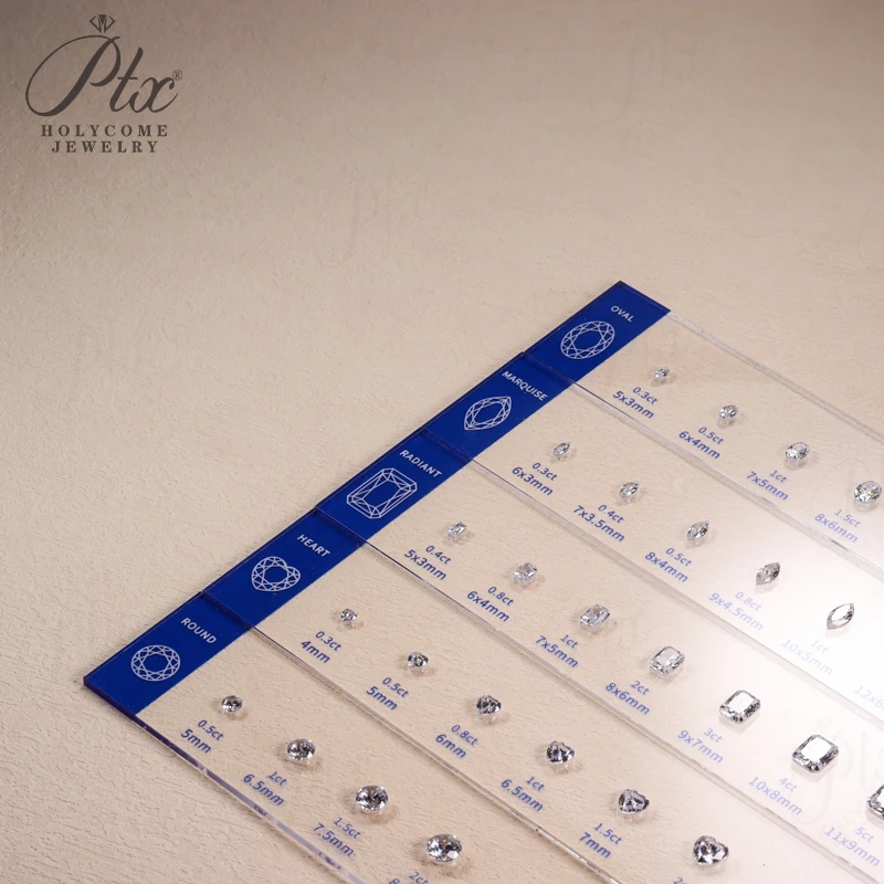 Comparison Ring Sizer Tester 5A CZ Moissanite Diamond Jewerly Dealer Tools Set Tools Size Shape Reference Top Quality Wholesale