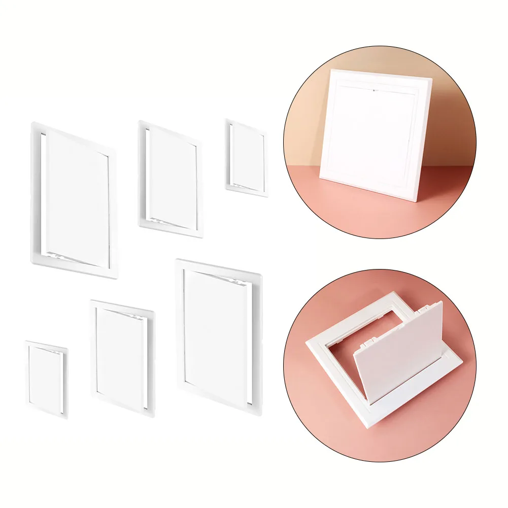 1pc White ABS Hinged Inspection Door Push Type Panel For Wall Port Maintenance Hatch Drywall Construction Repair Gate