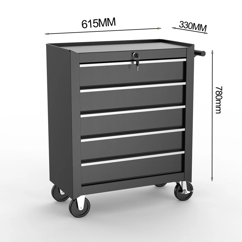 5-layer Drawer Toolbox Cart Large Storage Capacity Roolling Automotive Tool Cabinet for Workshop Tool Trolley