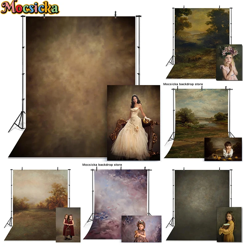 Retro Abstract Photo Background Oil Painting Flower Texture Baby Newborn Backdrops For Photography Board Decor Studio Photobooth