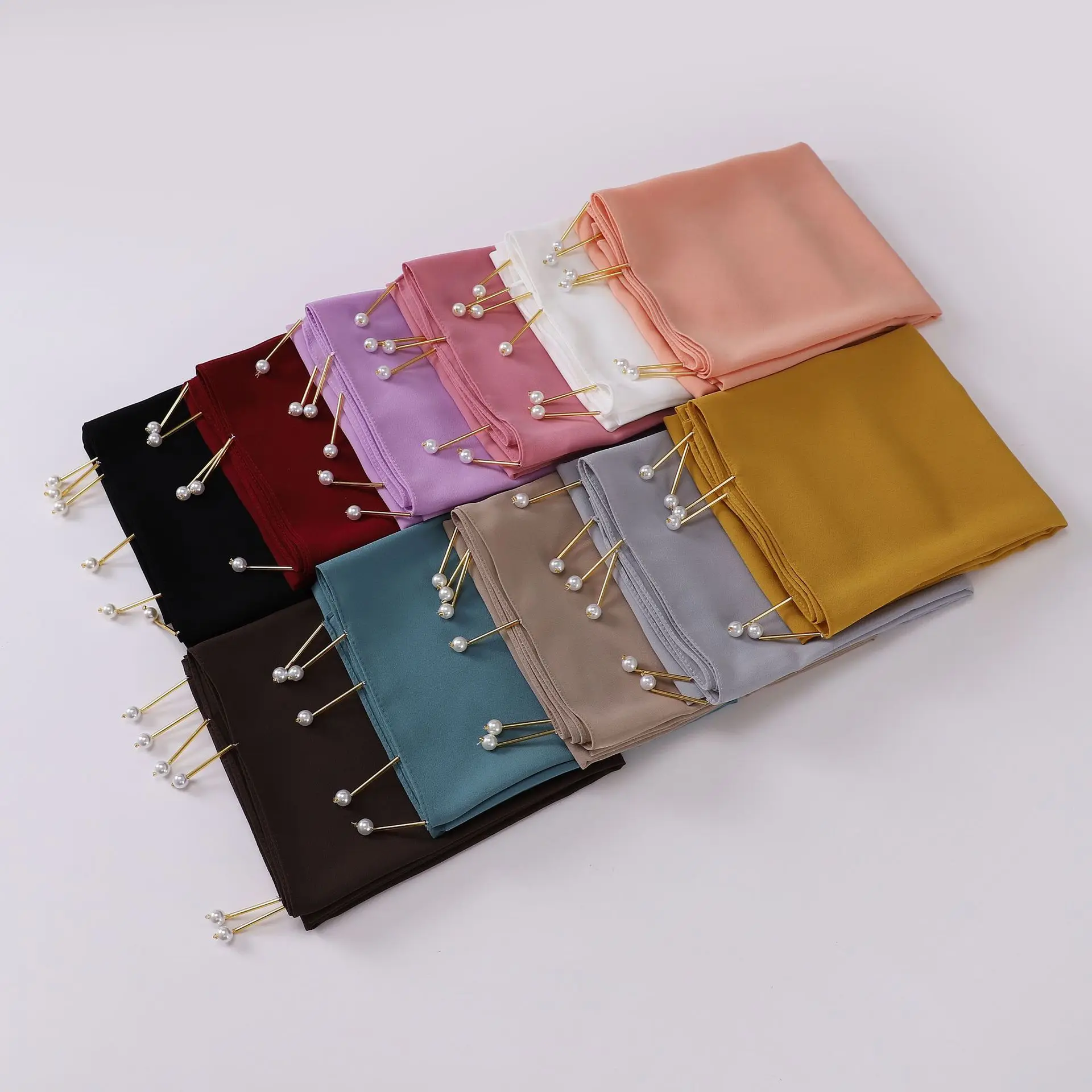 Bufanda de gasa con perlas y borlas para Mujer, Hijab musulmán, turbante, estola, chal, pañuelo para la cabeza, Bandanas, Diadema, Bufanda, Foulard, Turbante para Mujer