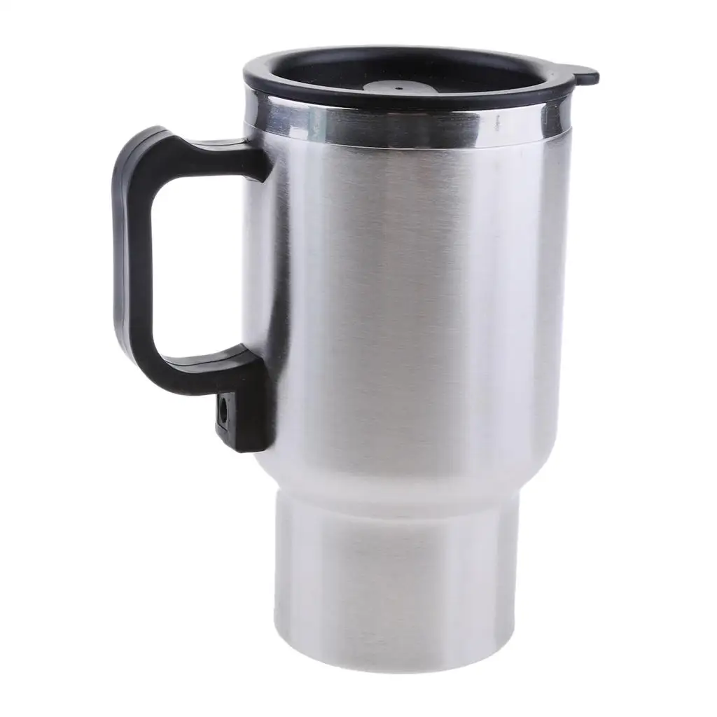 500ML12V Car Heating Cup Drink Water Kettle Electric Heated Mug Cup Bottle With Lighter Cable Stainless Steel Travel Coffee Mug