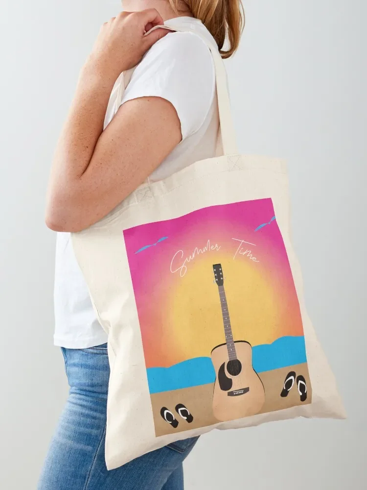 الموسيقى على الشاطئ حمل حقيبة حقائب اليد حقيبة قماش للنساء حقيبة تسوق حقائب اليد