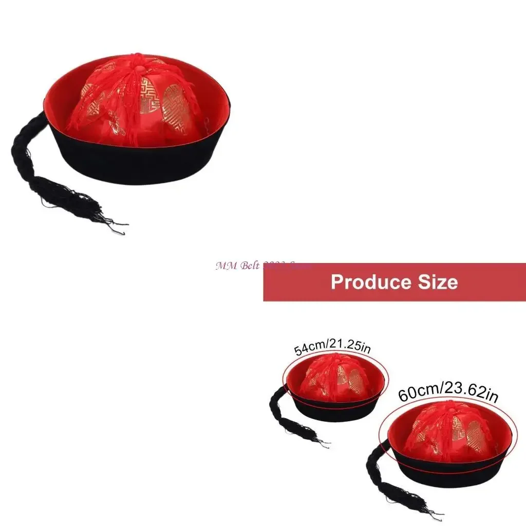 49ME Chinese Official Hat for Role Play and Theater Funny Eunuch Hat Cosplay Props