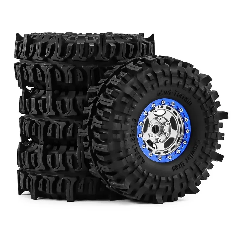 

1/10 RC Crawler 1.9 Beadlock Wheels Tires Height Soft for Trxs Axial TRX4 SCX10 II III Redcat Gen 8 Rocks Mud
