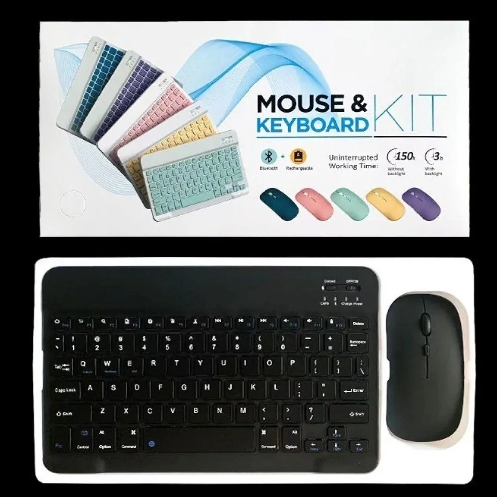 

10 inch Bluetooth Keyboard Mouse Set Wireless Ultra-Thin Keyboard Mouse Combos Rechargeable Mini Keyboard And Mouse
