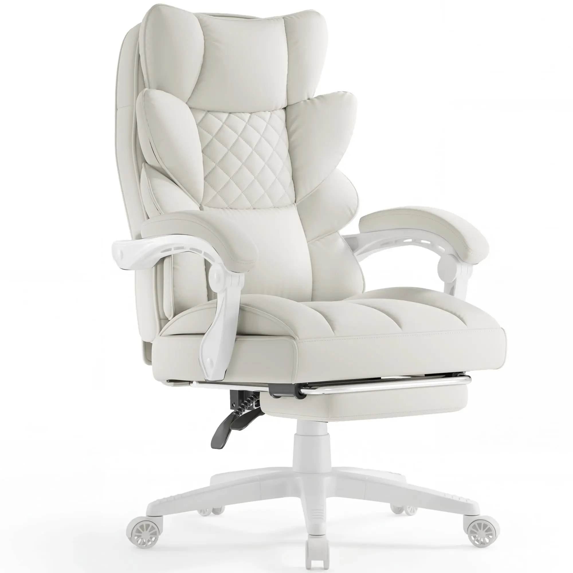 Big and Tall Office Chair with Pocket Spring Cushion,High Back Computer Gaming Chairs with Linkage Armrests,Executive