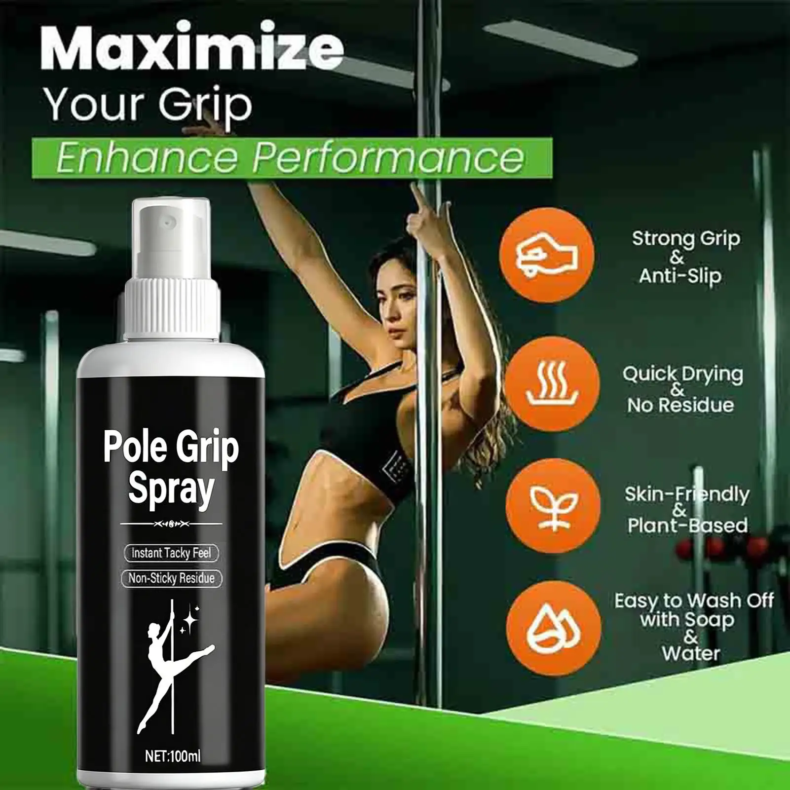 Grip Spray for Pole Dancing 100ml Sweaty Hand Enhancer Mist Gymnastics for Home Gym Yoga Competition Fitness