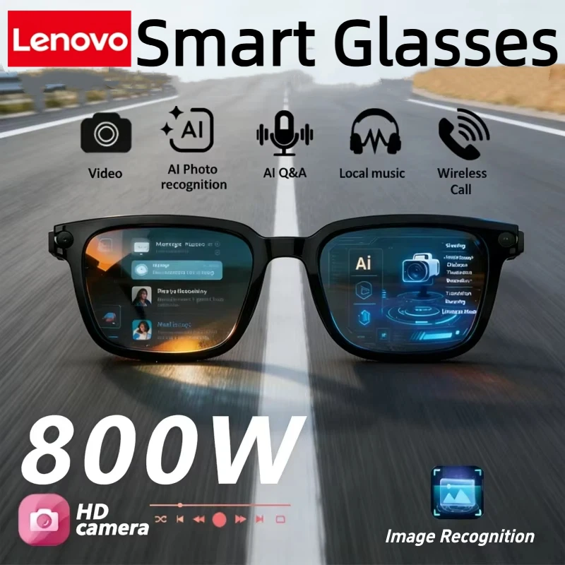 

Lenovo AI Smart Glasses AI Translation 8MP HD Camera 4K Shooting Image Conversation Recording Listening To Music Smart Glasses
