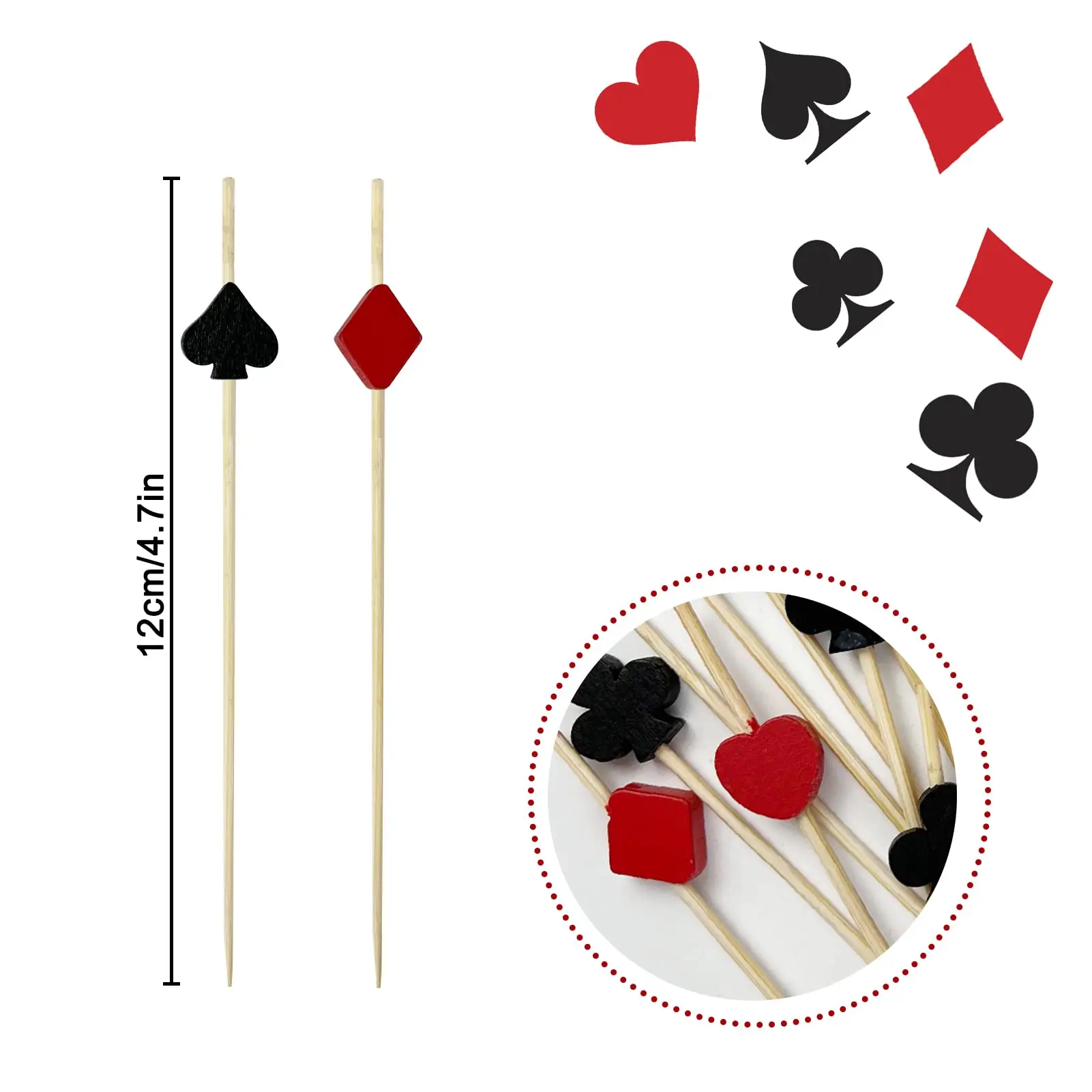 Casino Birthday Decorations Cocktail Toothpicks for Las Vegas Theme Party Supplies Poker Games Night Decor