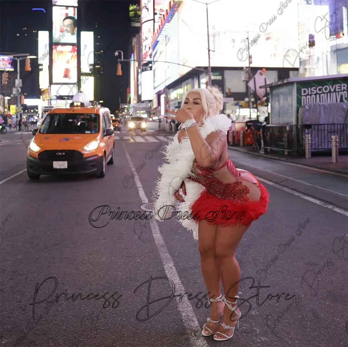 Penas brilhantes sereia vestido de baile curto 2025 para menina negra prata cristal frisado vestidos de cocktail vestido de aniversário personalizado