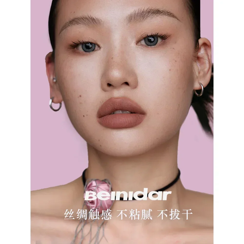 BEINIDAR Testa floccata Cuscino d'aria opaco Smalto per labbra Rossetto idratante Fango per labbra 12g Cosmetici per trucco impermeabili a lunga durata