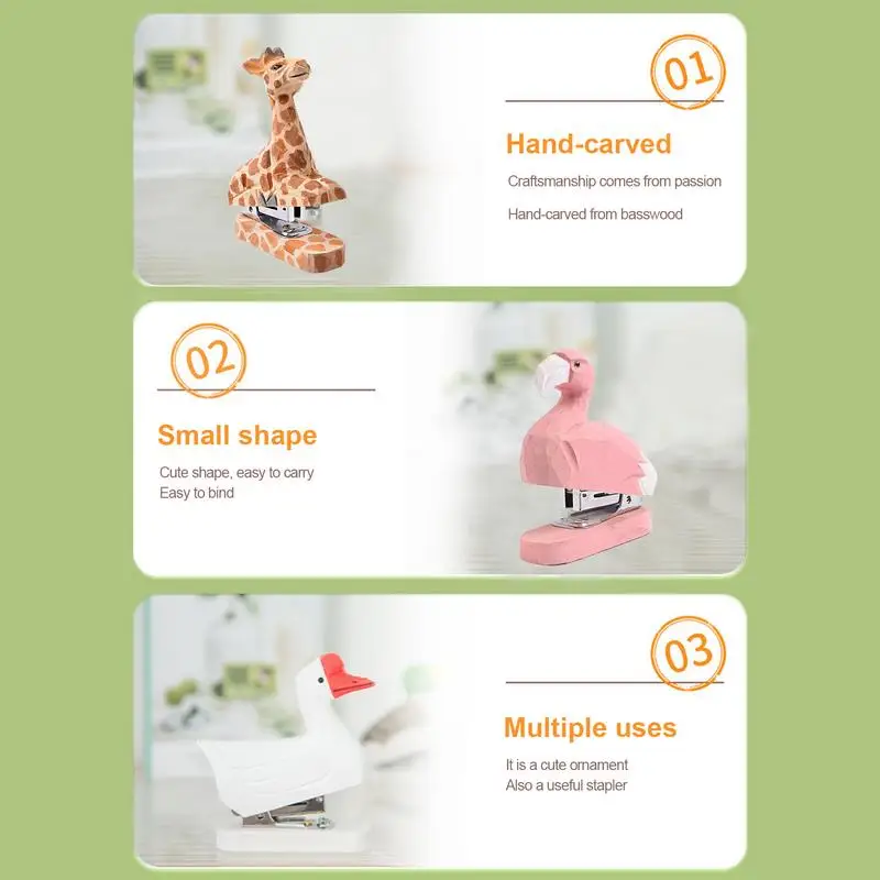 Hefter für den Schreibtisch, Cartoon-Tierform, Schreibtischhefter für Kinder, dekorativer kreativer Desktop-Ornament-Hefter für Dateien