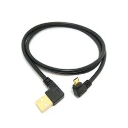 High Quality Gold Plated plug 15cm 50cm short 90 Degree Left angle USB A male to Micro USB Male Right angle data power cable