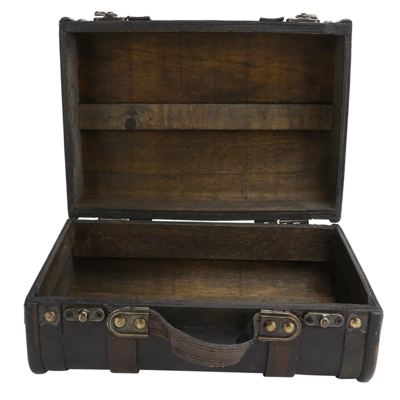 Vintage Luggage Trunks , Decorative Antique Suitcase Boxes with Hinged Lids, Old Fashioned Chests for Home and Table