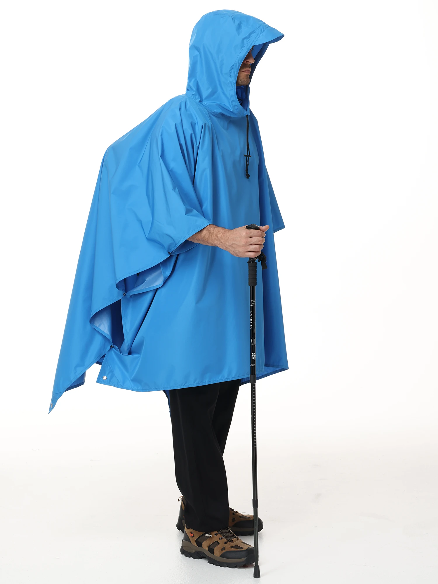 

Men Waterproof Raincoat Multi-Functional Portable Awning Outdoor Mat for Family Camping Picnic Cycle Travel Rainwear Tent