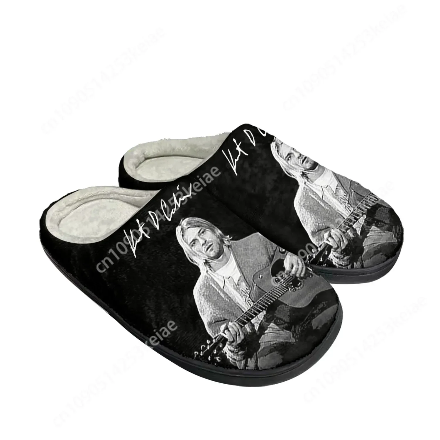 

Kurt Cobain Home Cotton Slippers Mens Womens Thermal Indoor Slipper Customized DIY Shoe Plush Bedroom Casual Keep Warm Shoes