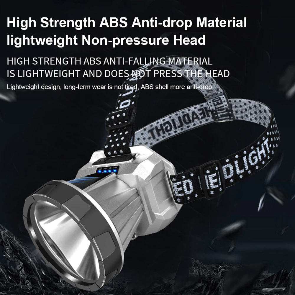 Portable LED Headlight TYPE-C Rechargeable Headlamp Super Bright 3 Working Modes Emergency Outdoor Camping Fishing Lantern