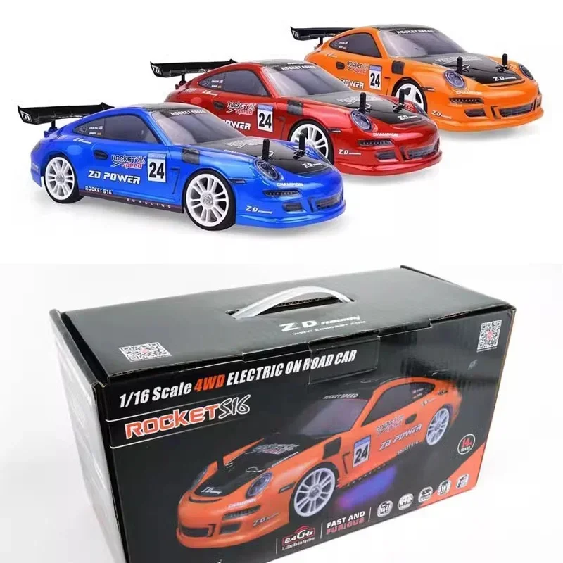 Zd Racing Remote Control Car Rc S16 1/16 Rtr Four-Wheel Drive Electric Sports Car Track Brushless Electric Toy Christmas Gift