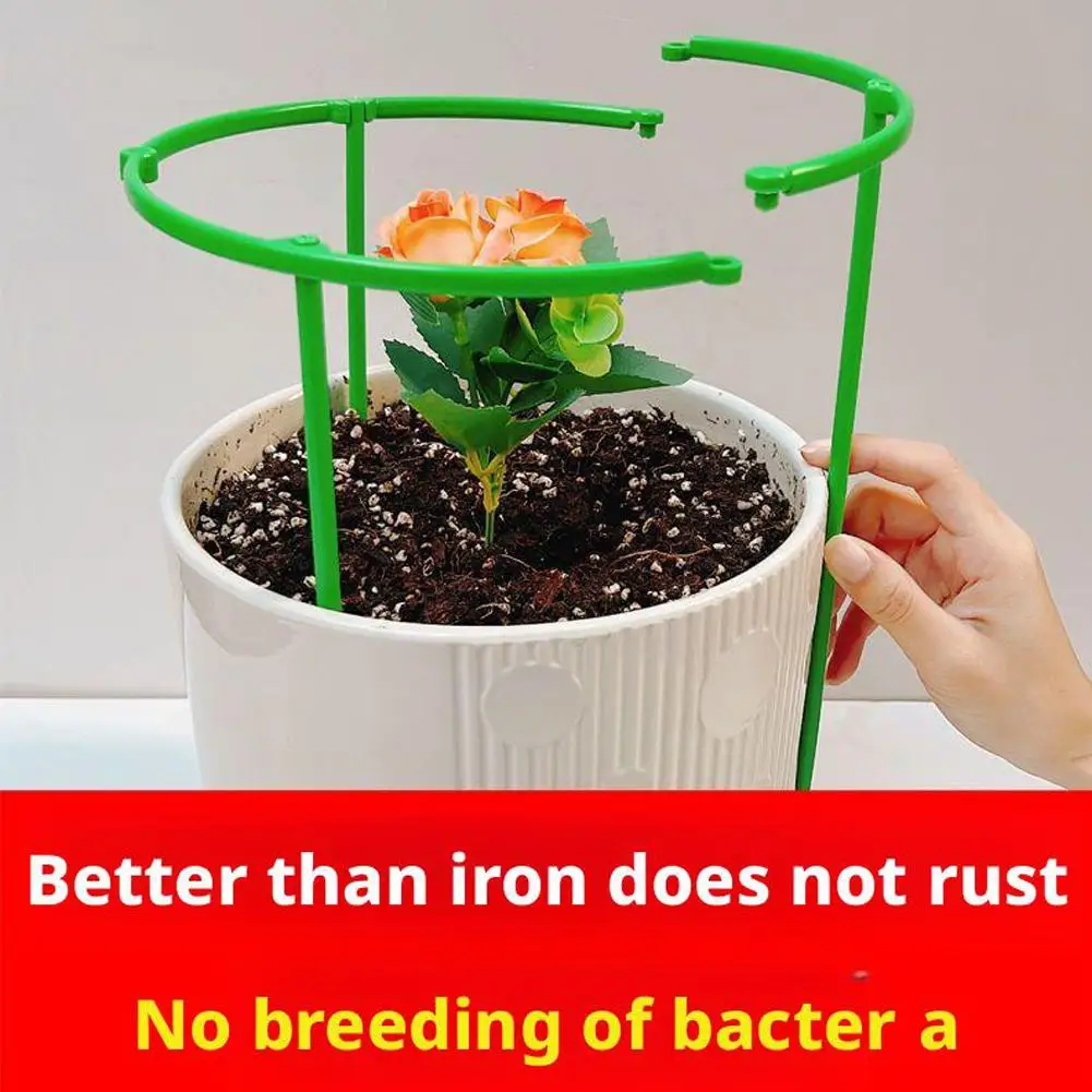 Plant Support Stakes Semicircle Trellis for Potted Plants Bonsai Vine Flower Support Fixed Rod Clips Gardening Tools