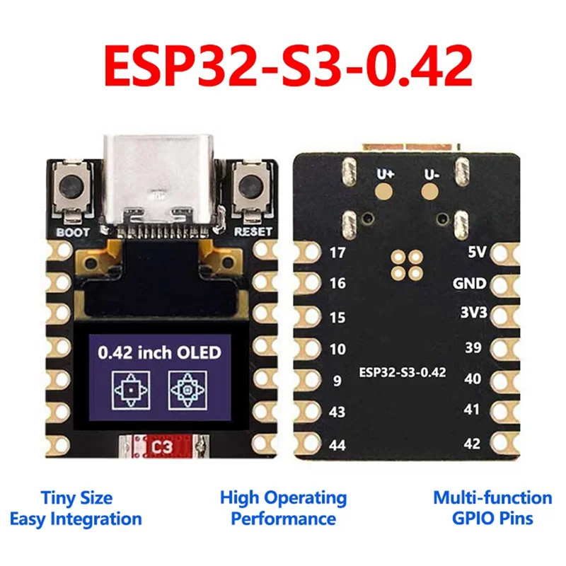 Papan Pengembangan ESP32 S3 Papan Pengembangan RISC-V Daya Rendah dengan Layar OLED 0.42 Inci