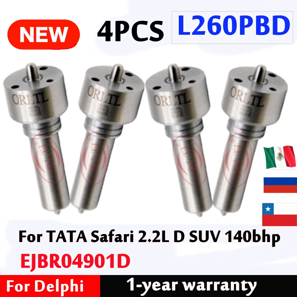 

4 шт. L260PBD L260 PBD форсунка EJBR04901D для TATA Safari 2.2L D SUV 140bhp L260PBD L260 PBD L260PBB L260PBA L260PBC