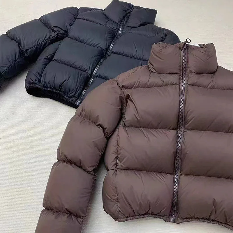 

2025 Casual Cropped for Women Winter New Loose Stand Collar Thick Warm Quilted Jacket Versatile Zipper Long Sleeve Bread Coat