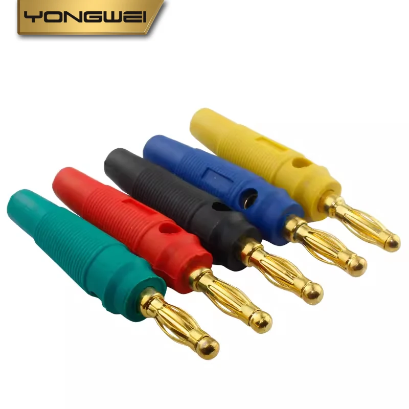 YONGWEI Speaker cable Banana plug Speaker cable Banana plug connector Copper gold-plated power amplifier 4mm plug