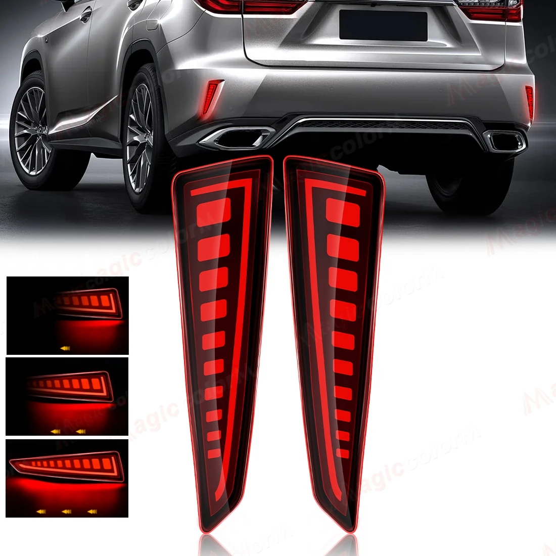 

2pcs Brake Light Assembly For Lexus RX350 RX450h 2016 2017 2018 2019 Rear Bumper Reflector Light Dynamic Turn Signal Lamp
