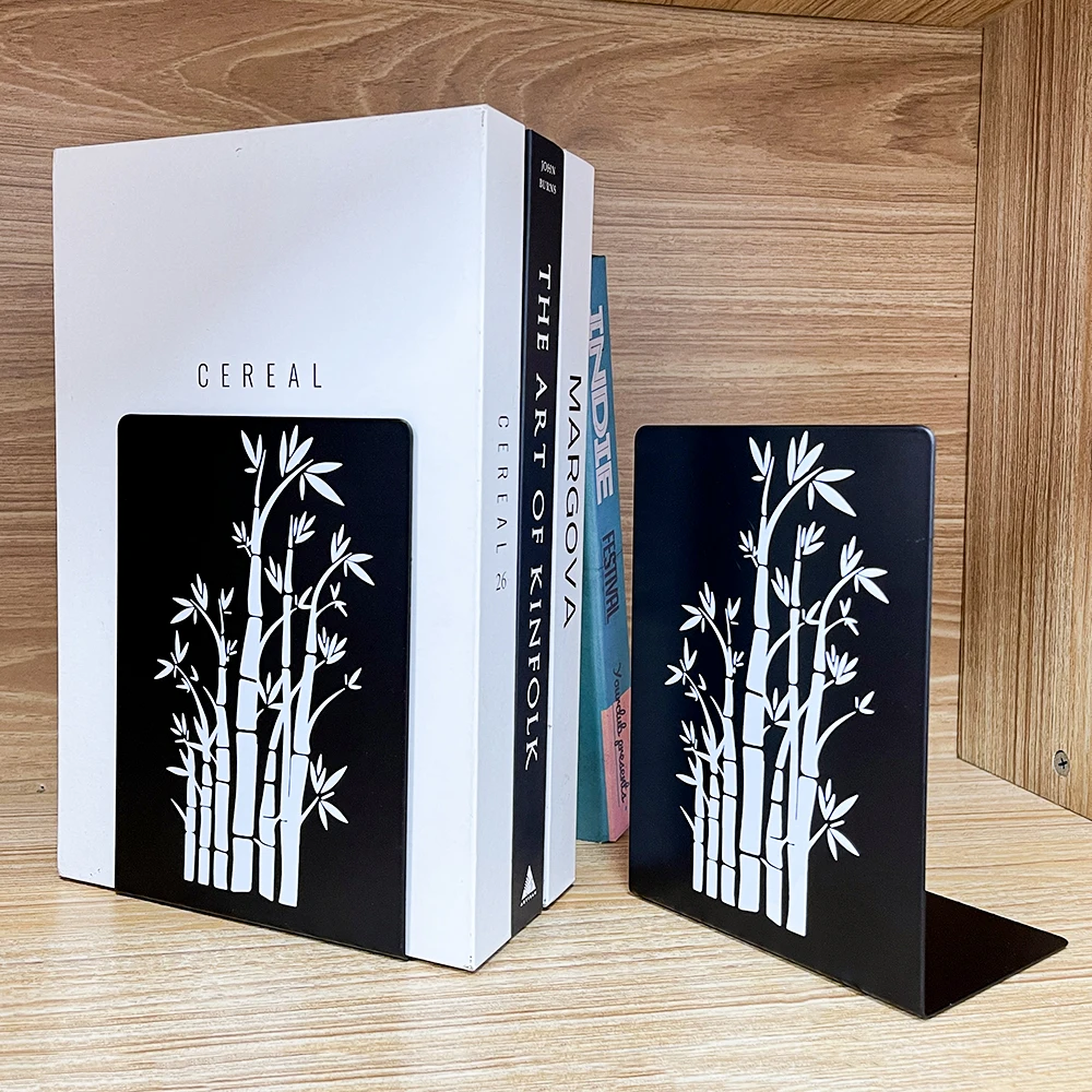 Stylish Bamboo Metal Bookends Readers Reading Bookends Women Readers Reading Gifts For Colleagues Teachers Office Supplies