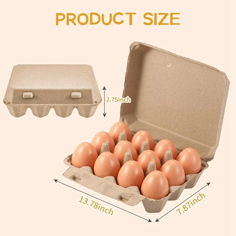 20 Pack Egg Cartons, Paper Pulp Square Egg Cartons Eggs, Egg Cartons Container Empty Egg Tray Pulp Egg Holder