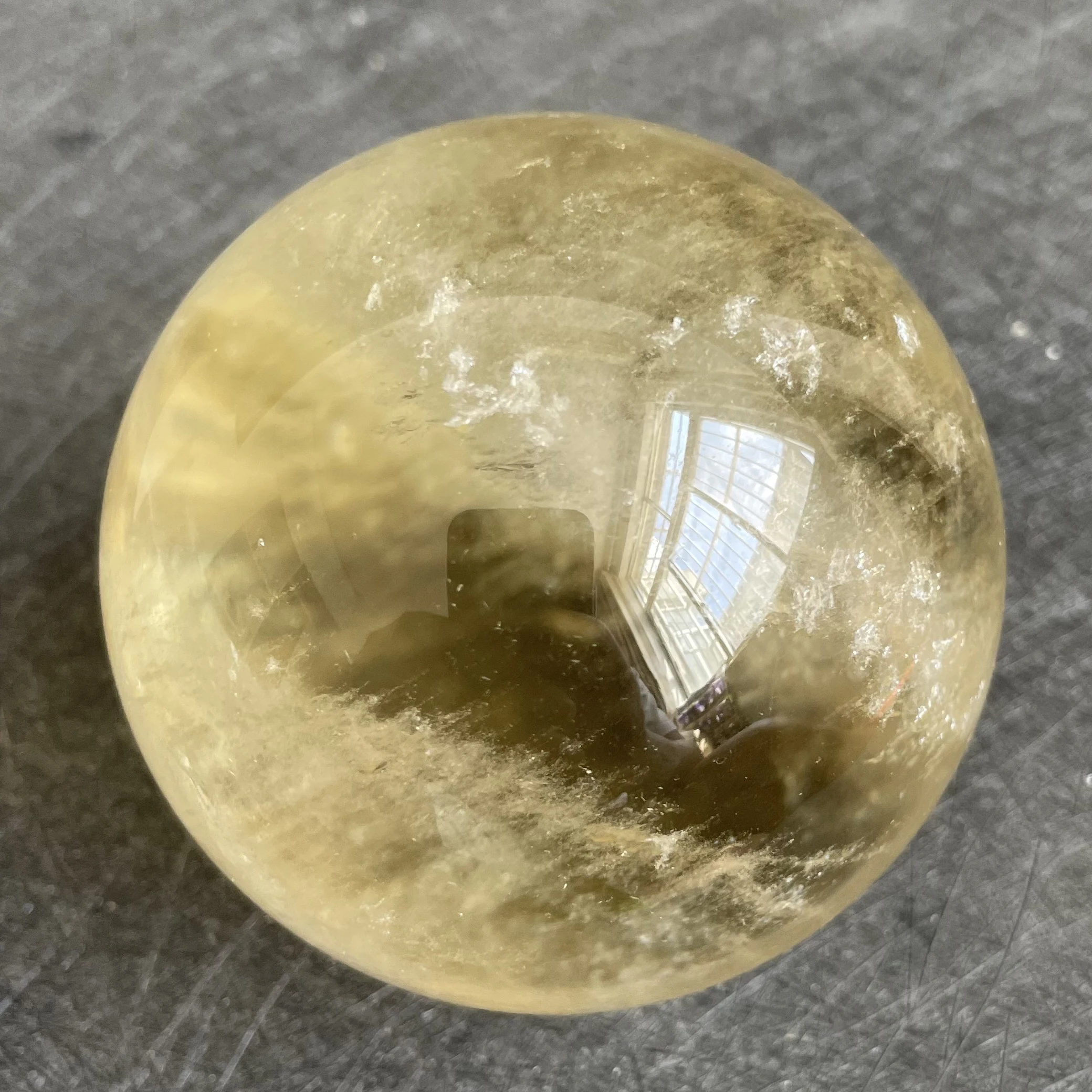 

531g Natural Stone Citrine Crystal Ball Rainbow Quartz Sphere Polished Rock Reiki Healing W22