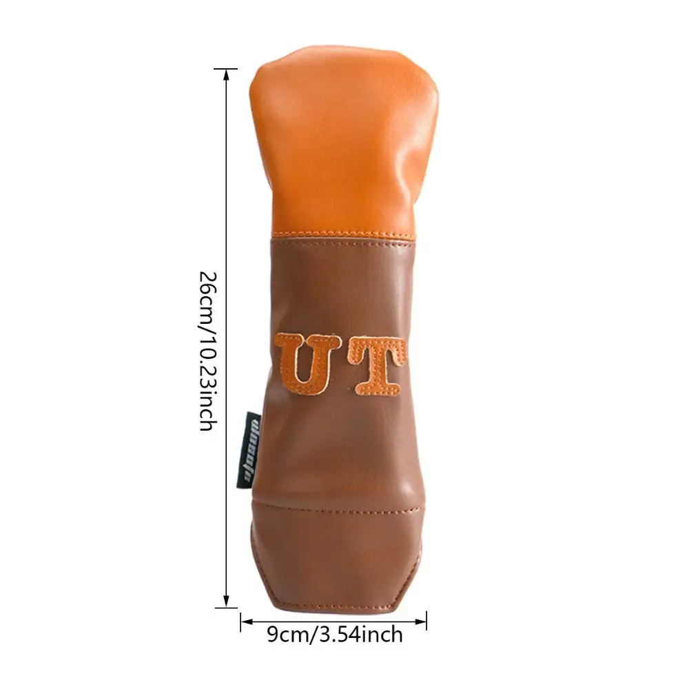 Golf Club Covers Brown PU Leather Hybrid Head Cover