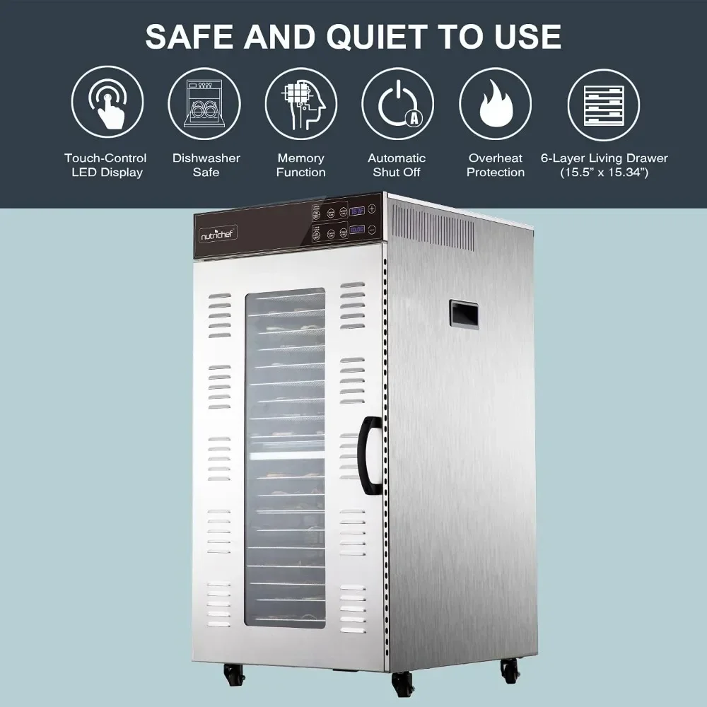 ماكينة تجفيف الطعام الكهربائية tt - ماكينة صنع لحم البقر الفاكهة/الخضروات الفاخرة متعددة الطبقات بقدرة 2000 وات