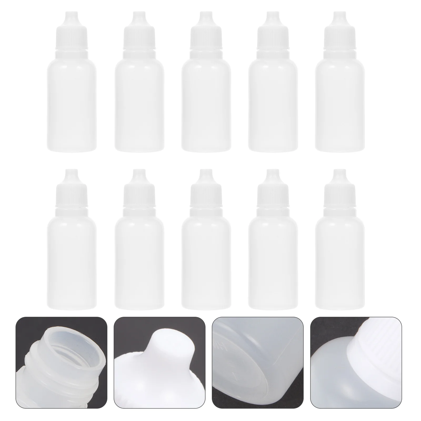 

50 Pcs Liquid 20ml Eye Drop Bottle Water Empty Refillable Dropper Drops Container