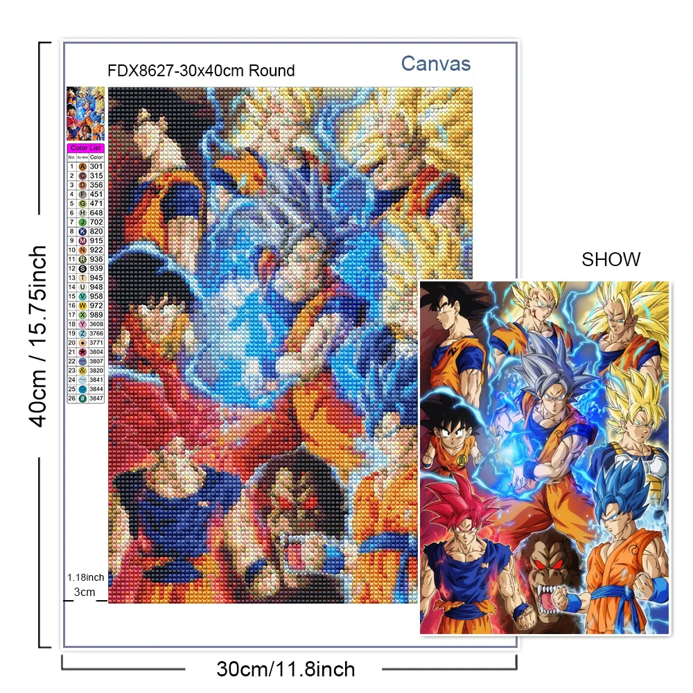 لوحة فنية ماسية لدراغون بول، ص - مراجعة Resin Art Goku وسعره