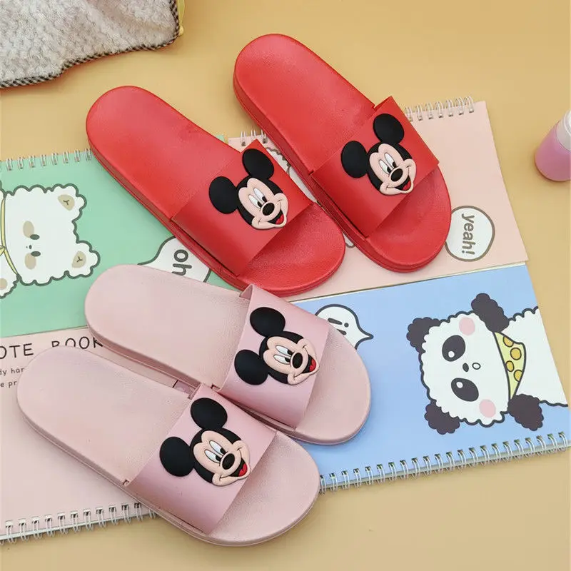 Zapatillas antideslizantes de Mickey para niños de mediana edad, Zapatillas de casa para interiores y exteriores, zapatos geniales de dibujos