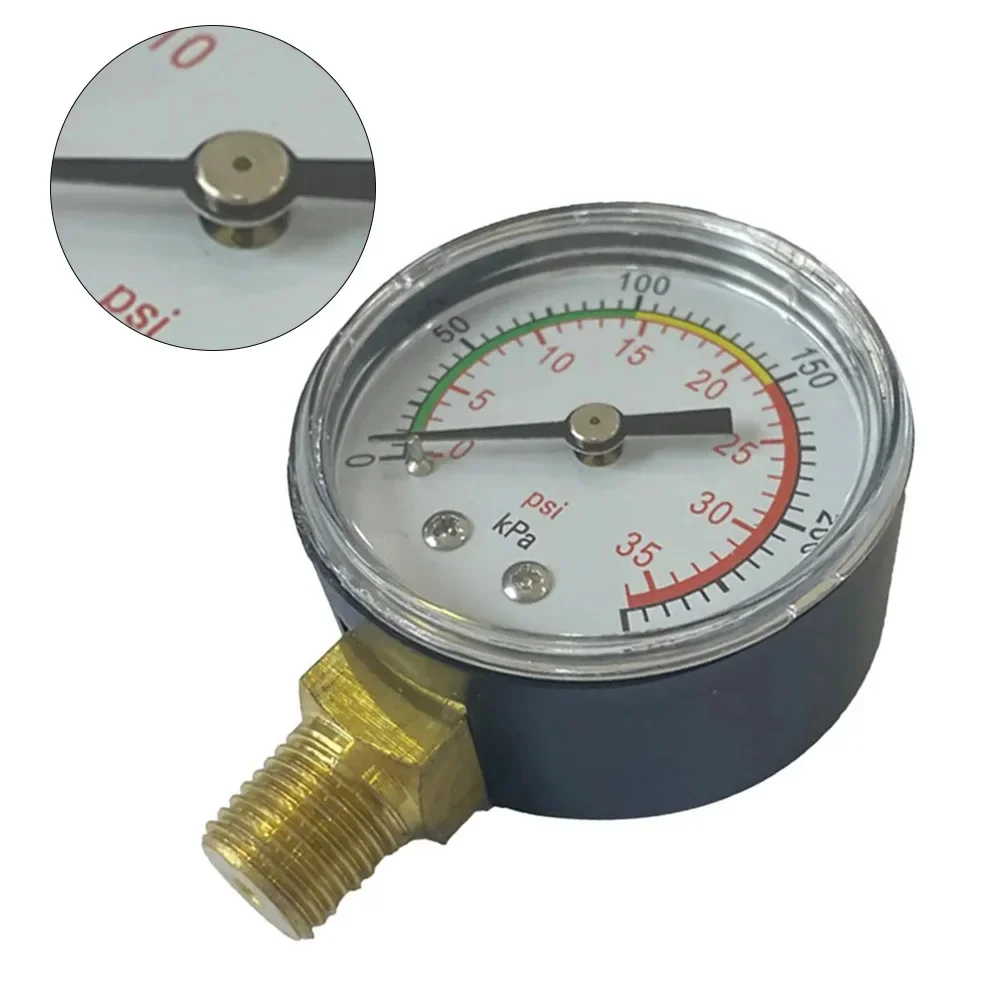 Sand Filter Pressure Gauge with Easy Installation Bottom Mount with Accurate 035 PSI Readings for Pools and Spas